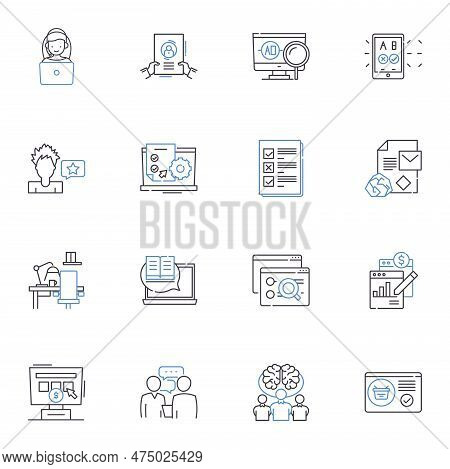 Performance Metrics Line Icons Collection. Evaluation, Analysis, Kpis, Scorecard, Metrics, Measureme