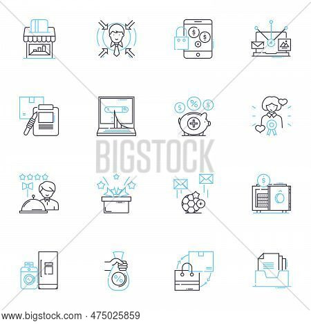 Cash Linear Icons Set. My, Currency, Funds, Wealth, Income, Payment, Finances Line Vector And Concep