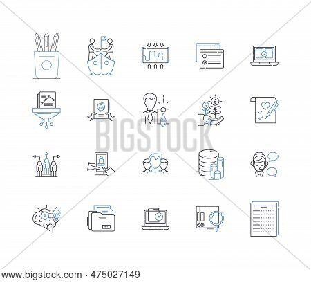 Cash Flow Line Icons Collection. Liquidity, Profit, Stability, Revenue, Income, Expenses, Budgeting 