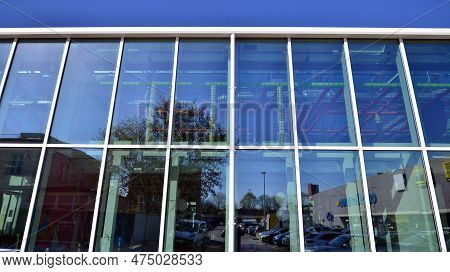 Warsaw, Poland. 21 April 2023. The Building That Houses The Food Hall Ogrody Urlicha. It\'s A Modern