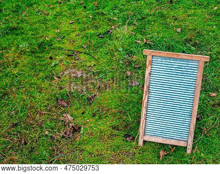 Retro Household Board For Hand Washing Clothes. Board For Hand Washing Clothes. Housekeeper. Laundry
