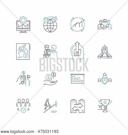 Corporate Culture Line Icons Collection. Ethics, Values, Environment, Leadership, Communication, Div
