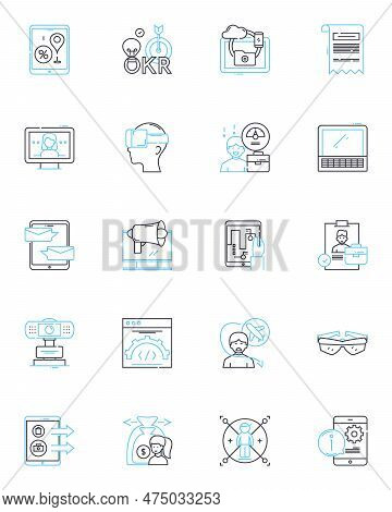 Social Nerking Linear Icons Set. Connections, Interaction, Nerking, Community, Collaboration, Engage