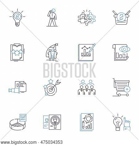 Progress And Advancement Line Icons Collection. Growth, Improvement, Development, Advancement, Succe
