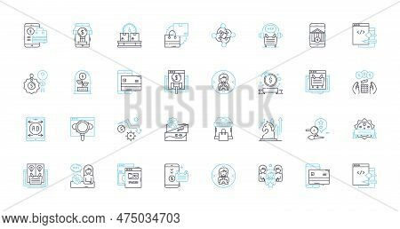 Advertising Banners Linear Icons Set. Promotions, Advertisements, Signage, Branding, Displays, Marke