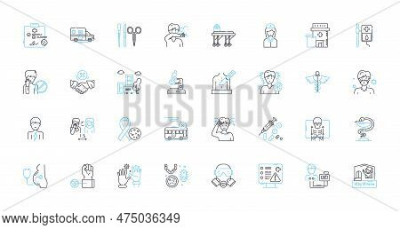 Digital Health Linear Icons Set. Remote Care, Telemedicine, Wearables, Mhealth, Healthtech, Wellness