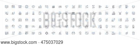 Transaction Line Icons Collection. Payment, Transfer, Exchange, Purchase, Withdrawal, Deposit, Trade