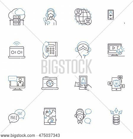 Online Nerking Line Icons Collection. Connections, Collaboration, Nerking, Social, Community, Influe