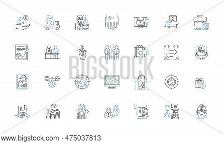 Financial Stewardship Line Icons Collection. Budgeting, Investing, Frugality, Savings, Planning, Pro