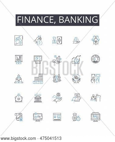 Finance, Banking Line Icons Collection. Accounting, Investment, My Management, Economics, Funding, C