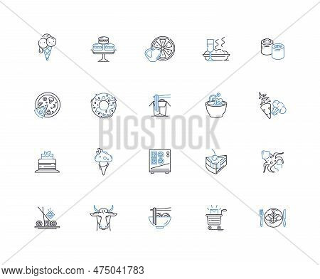 Neighborhood Bodega Line Icons Collection. Convenience, Grocery, Snacks, Drinks, Lottery, Cigarettes