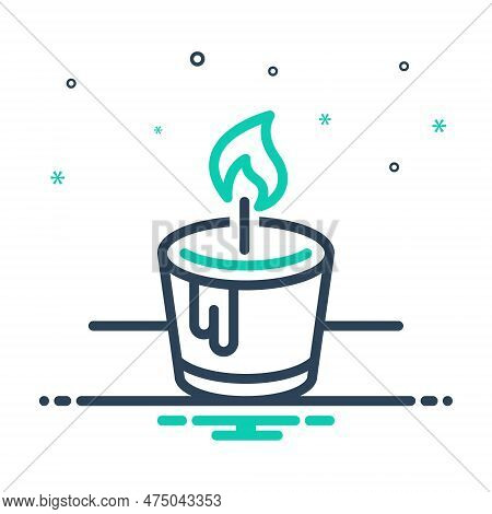 Mix Icon For Candle Candlestick Wax Skyer Light Fire Burning Aroma Flame Burn Candle-light