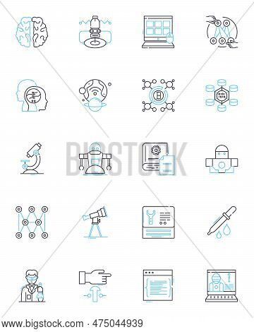 Global Warming Linear Icons Set. Carbon, Oz, Temperature, Emission, Environment, Renewable, Climate 