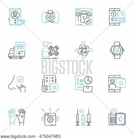 Webstore Linear Icons Set. E-commerce, Online, Marketplace, Shopping, Retail, Digital, Transactions 