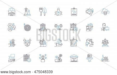 Horticultural Realm Line Icons Collection. Cultivation, Botany, Organic, Landscape, Nurture, Harvest