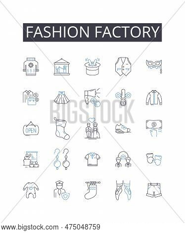 Fashion Factory Line Icons Collection. Analysis, Judgment, Choice, Evaluation, Insight, Selection, O