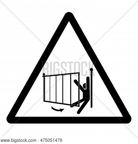 Warning Moving Gate Can Cause Injury Hazard Symbol Sign ,vector Illustration, Isolate On White Backg