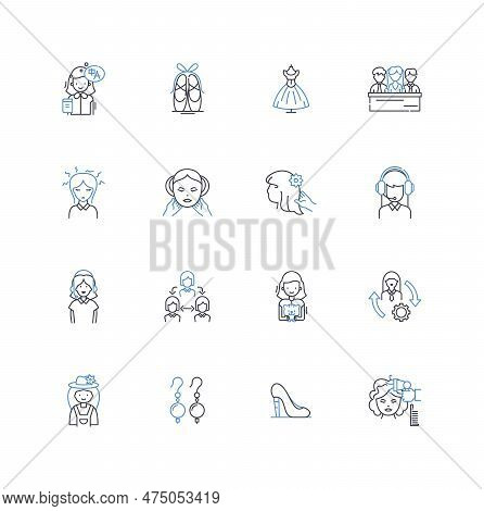 Empress Line Icons Collection. Ruler, Reign, Authority, Sovereign, Majesty, Dominance, Empowerment V