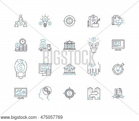 Commercial Handling Line Icons Collection. Cargo, Logistics, Warehousing, Distribution, Transportati