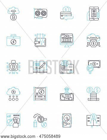 Technological Advancements Linear Icons Set. Robotics, Automation, Augmented Reality, Biotechnology,