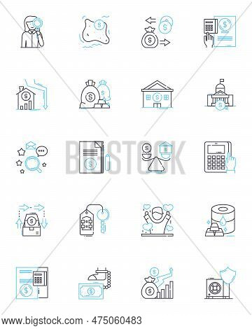Early-stage Investment Linear Icons Set. Seed, Angel, Venture, Startup, Series A, Capital, Incubator