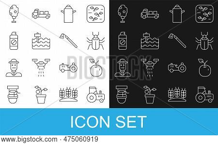 Set Line Tractor, Apple, Insect Fly, Can Container For Milk, Garden Bed, Sprayer Fertilizer, Tree Wi