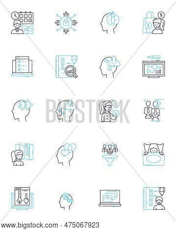 Advanced Systems Linear Icons Set. Automation, Precision, Analytics, Integration, Efficiency, Optimi