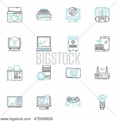 Equipment Support Linear Icons Set. Maintenance, Repair, Upkeep, Assistance, Service, Assistance, Co