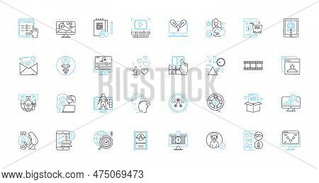 Modern Methods Linear Icons Set. Automation, Digitalization, Innovation, Optimization, Efficiency, T