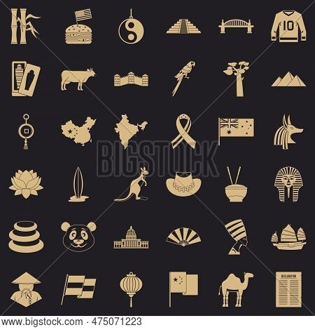 Location Icons Set. Simple Style Of 36 Location Icons For Web For Any Design