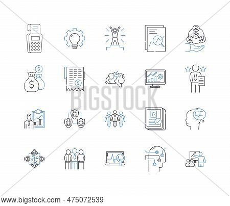 Supply Chain Tracking Line Icons Collection. Traceability, Transparency, Visibility, Accountability,