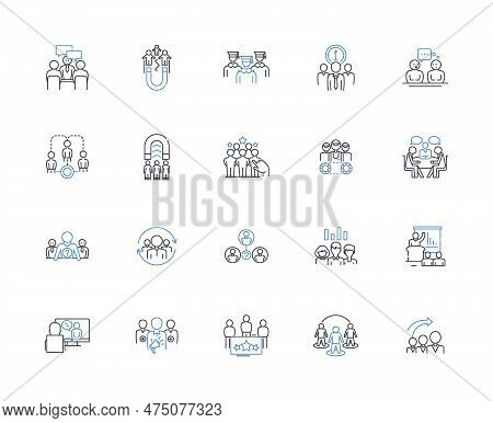 Compromise Discussion Line Icons Collection. Negotiation, Agreement, Settlement, Concession, Collabo
