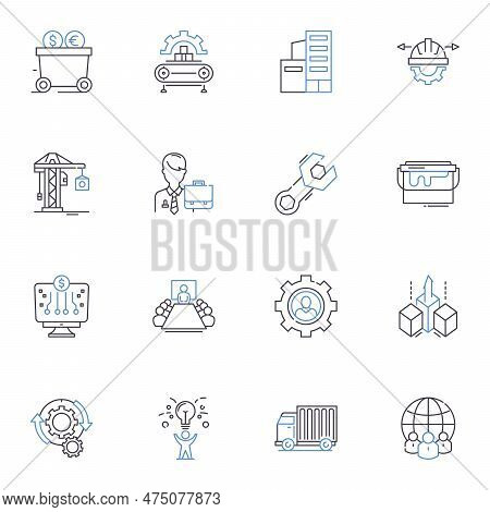 Professional Establishment Line Icons Collection. Experience, Expertise, Reputation, Quality, Skill,