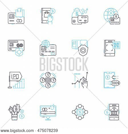 Cash Responsibility Linear Icons Set. Accountability, Transparency, Planning, Saving, Budgeting, Inv