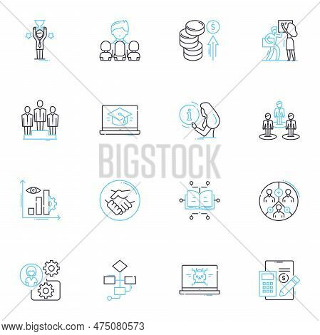 Venture Commencement Linear Icons Set. Entrepreneurship, Startup, Innovation, Investment, Risk-takin