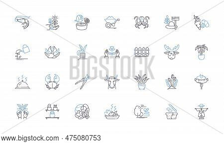 Agronomy Line Icons Collection. Soil, Crop, Irrigation, Fertilizer, Agriculture, Harvest, Plant Vect