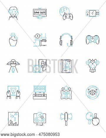 Pastime Linear Icons Set. Hobby, Leisure, Recreation, Fun, Activity, Entertainment, Amusement Line V