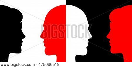 Double Life, Secret Life, Flat Style Concept Vector Illustration