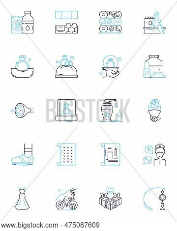 Adornment Linear Icons Set. Jewelry, Accessories, Embellishment, Trinkets, Charms, Baubles, Ornament