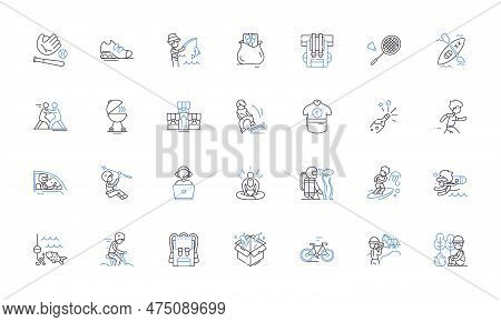 Hospitality And Tourism Line Icons Collection. Resort, Hospitality, Travel, Accommodation, Vacation,