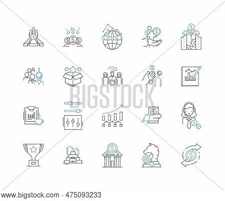 Venture Appraisal Line Icons Collection. Valuation, Risk, Roi, Due Diligence, Funding, Analysis, Inv