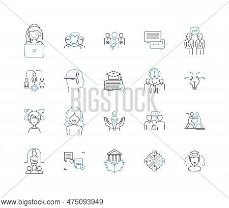 Time Management And Productivity Line Icons Collection. Efficiency, Focus, Planning, Prioritization,