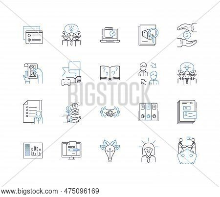 Stock Proceeds Line Icons Collection. Investments, Finance, Earnings, Dividends, Assets, Securities,