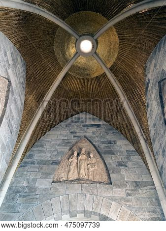 Jerusalem, Israel - April 09, 2019: Interior Of Dominus Flevit Roman Catholic Church On The Mount Of
