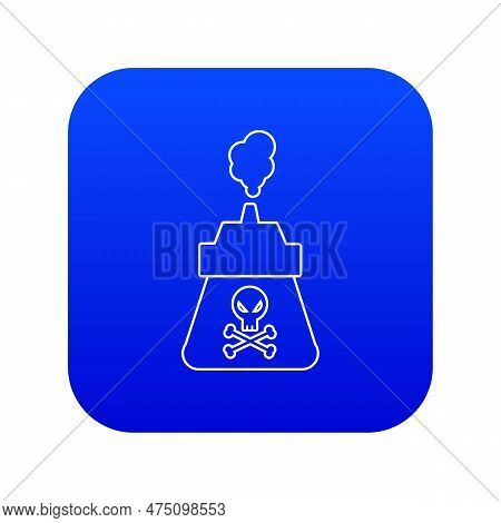 Poison Icon Blue Isolated On White Background
