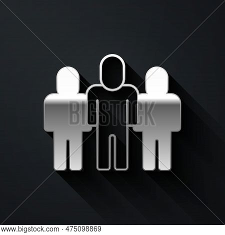 Silver Project Team Base Icon Isolated On Black Background. Business Analysis And Planning, Consulti