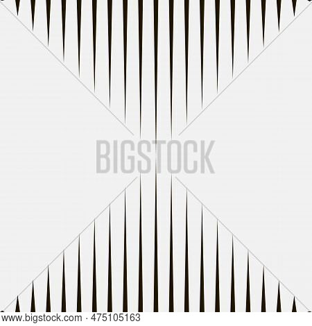 Two Shaded Isosceles Triangles Are Mirrored At Point Of Contact. Vertical Hatching With Black Thinne