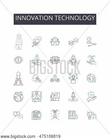 Innovation Technology Line Icons Collection. E-commerce, Virtual, Digital, Marketplace, Web-based, I