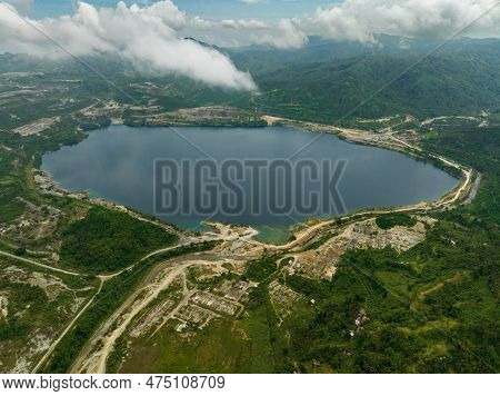 A Lake In A Flooded Mining Quarry. Sipalay, Negros, Philippines.
