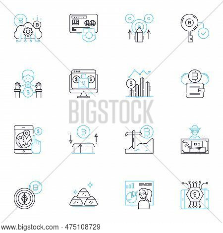 Political Strategies Linear Icons Set. Lobbying, Campaigning, Fundraising, Messaging, Mobilization, 